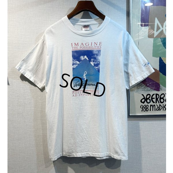 画像1: 90's 【USA製】ビンテージ【ONEITA】オニータ【IMAGINE POSSIBILITIES】空プリント バックプリント付き【白】 Tシャツ 【サイズXL】 