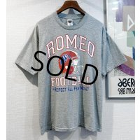 ビンテージ【FRUIT OF THE LOOM】【フルーツオブザルーム】【ROMEO FOOTBALL】アメフト【グレー】【 Tシャツ】【サイズXL】 