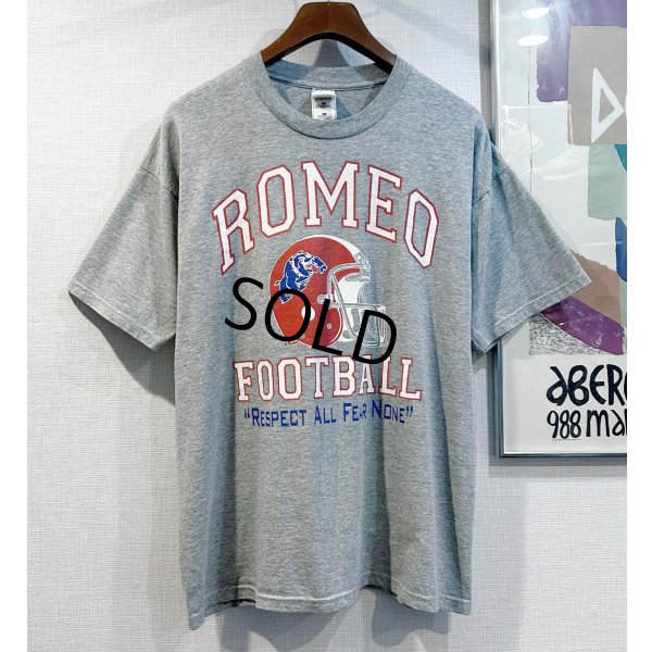 画像1: ビンテージ【FRUIT OF THE LOOM】【フルーツオブザルーム】【ROMEO FOOTBALL】アメフト【グレー】【 Tシャツ】【サイズXL】 