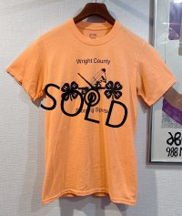 【程度良好】【Wright Country Shooting Sports】【オレンジ】【フロントプリント】【Tシャツ】【半袖Tシャツ】【サイズS】 