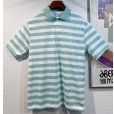 画像1: デッドストック【90’s】【USA製】WEST CHESTER【ミントグリーン×白】【ボーダー】【ポロシャツ】【半袖シャツ】【サイズM】 <br> (1)