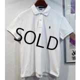 POLO ralph lauren【ラルフローレン】ビンテージ【CLASSIC FIT】【クラシックフィット】【白】【鹿の子コットン】無地【ポロシャツ】【サイズL】 