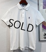 POLO ralph lauren【ラルフローレン】ビンテージ【CLASSIC FIT】【クラシックフィット】【白】【鹿の子コットン】無地【ポロシャツ】【サイズL】 