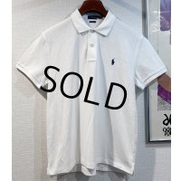 POLO ralph lauren【ラルフローレン】ビンテージ【CLASSIC FIT】【クラシックフィット】【白】【鹿の子コットン】無地【ポロシャツ】【サイズL】 