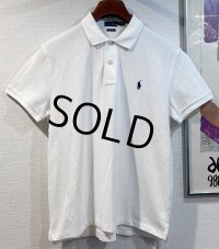 POLO ralph lauren【ラルフローレン】ビンテージ【CLASSIC FIT】【クラシックフィット】【白】【鹿の子コットン】無地【ポロシャツ】【サイズL】 