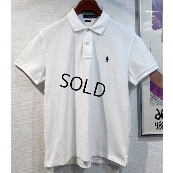 画像1: POLO ralph lauren【ラルフローレン】ビンテージ【CLASSIC FIT】【クラシックフィット】【白】【鹿の子コットン】無地【ポロシャツ】【サイズL】 