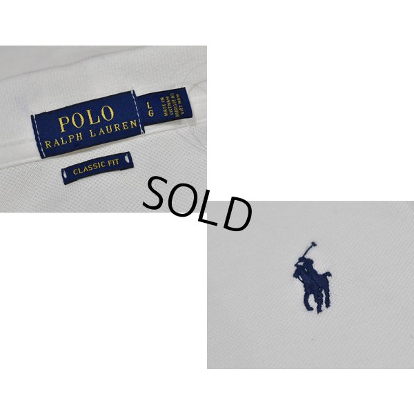 画像2: POLO ralph lauren【ラルフローレン】ビンテージ【CLASSIC FIT】【クラシックフィット】【白】【鹿の子コットン】無地【ポロシャツ】【サイズL】 