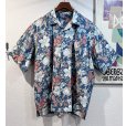 画像1: 90's 【ビンテージ】 POLO RALPH LAUREN【ラルフローレン】オールドラルフローレン【CLAYTON】花【水色】総柄 半袖開襟シャツ 【サイズL】 <br> (1)