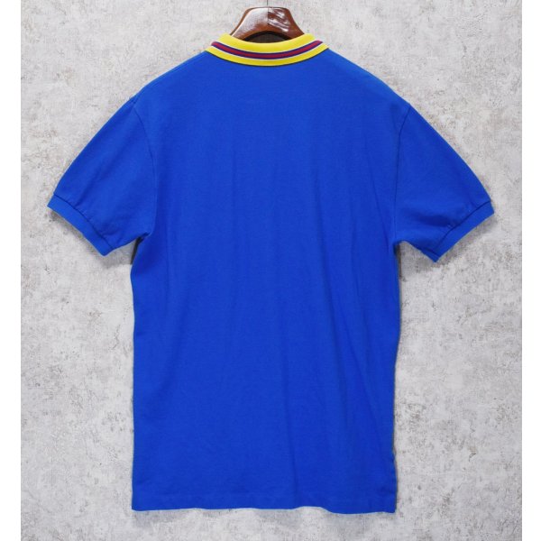 画像3: 90's【ラルフローレン】POLO RALPH LAUREN 【青×黄色襟】【無地】左胸ロゴ刺繍【ポロシャツ】【サイズＬ】  