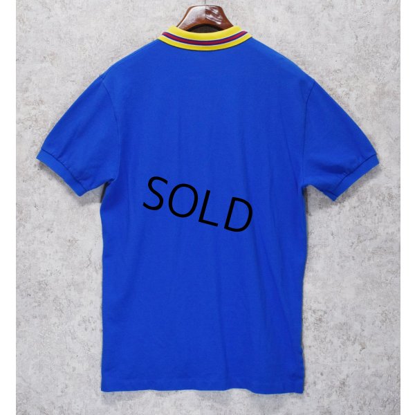 画像3: 90's【ラルフローレン】POLO RALPH LAUREN 【青×黄色襟】【無地】左胸ロゴ刺繍【ポロシャツ】【サイズＬ】  