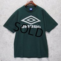 90’s【USA製】ビンテージ【UMBRO】【アンブロ】【緑】ロゴプリント【Tシャツ】半袖【バックプリント付き】【サイズＸＬ】 