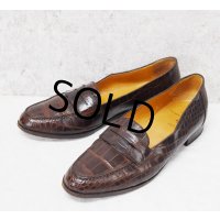 【イタリー製】【ラルフローレン】【POLO RALPH LAUREN】【クロコダイル革】 【ローファー】レザーシューズ【US10】 