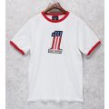 00's【ビンテージ】ハーレーダビッドソン【HARLEY DAVIDSON】ミュージアム【白×赤リンガー】【NO.1】【バックプリント付き】白【リンガーＴシャツ】【サイズM】 