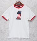 00's【ビンテージ】ハーレーダビッドソン【HARLEY DAVIDSON】ミュージアム【白×赤リンガー】【NO.1】【バックプリント付き】白【リンガーＴシャツ】【サイズM】 