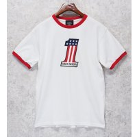 00's【ビンテージ】ハーレーダビッドソン【HARLEY DAVIDSON】ミュージアム【白×赤リンガー】【NO.1】【バックプリント付き】白【リンガーＴシャツ】【サイズM】 