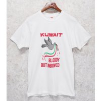 ワンウォッシュ【80's】【USA製】【ビンテージ】【Hanes】ヘインズ【KUWAIT BLOODY BUT UNBOWED】白【鳥プリント】【Tシャツ】【サイズL】 
