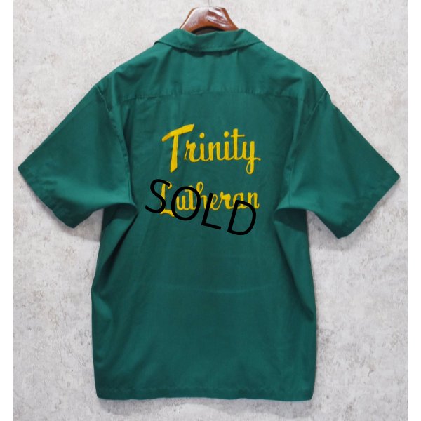 画像3: 70’ｓ【USA製】【LANE MATE TRINITY LUTHERAN】【緑】【ワークシャツ】【チェーン刺繍】【ボーリングシャツ】【半袖シャツ】【サイズXL】  