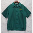 画像1: 70’ｓ【USA製】【LANE MATE TRINITY LUTHERAN】【緑】【ワークシャツ】【チェーン刺繍】【ボーリングシャツ】【半袖シャツ】【サイズXL】 <br> (1)