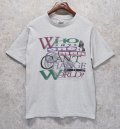 90’s【USA製】【ビンテージ】【SOF TEE】【Who says one man can't change the WORLD?】グレー【キリスト】【Tシャツ】【サイズＬ】 