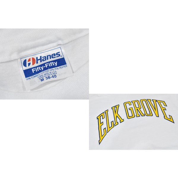 画像2: 【90's】【USA製】【ビンテージ】【Hanes】ヘインズ【ELK GROVE】エルク グローブ【白】【Tシャツ】【サイズＭ】 