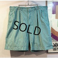 【POLO RALPH LAUREN】オールドラルフローレン【TYLER SHORT】【緑×紺】チェック【２タック】【ショートパンツ】【短パン】【コットンショーツ】【W36】 