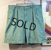 【POLO RALPH LAUREN】オールドラルフローレン【TYLER SHORT】【緑×紺】チェック【２タック】【ショートパンツ】【短パン】【コットンショーツ】【W36】 