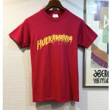 80's~【USA製】【ビンテージ】ヘインズ【hanes】WWF【ワールド・レスリング・エンターテインメント】プロレス  HULKAMANIA【赤】ハルクホーガン【Ｔシャツ】【サイズS】 