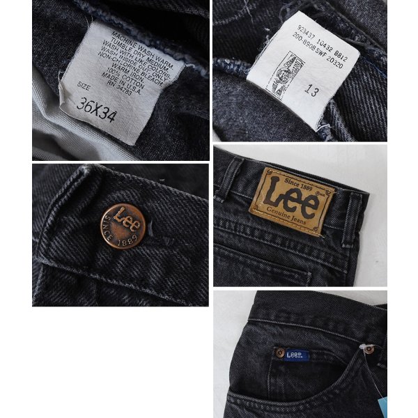 画像2: 90’s~【USA製】【ビンテージ】【Lee】【リー】【ブラック】【デニムパンツ】黒【36×34】 