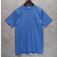 画像1:  デッドストック 90's【USA製】Wear Guard ウェアガード【ビンテージ】水色 胸ポケット 無地 【Tシャツ】【サイズＬ】<br> (1)