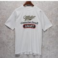 【~90's】【USA製】【ビンテージ】【Hanes】ヘインズ【Miller Genuine draft Light】白【Tシャツ】【サイズXL】 
