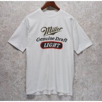 【~90's】【USA製】【ビンテージ】【Hanes】ヘインズ【Miller Genuine draft Light】白【Tシャツ】【サイズXL】 