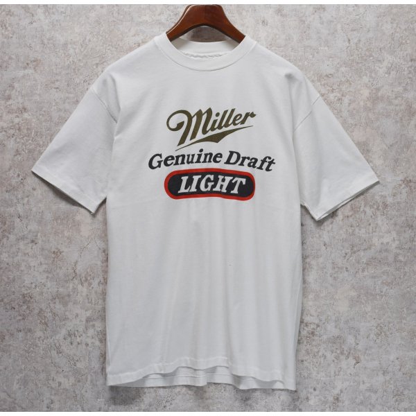 画像1: 【~90's】【USA製】【ビンテージ】【Hanes】ヘインズ【Miller Genuine draft Light】白【Tシャツ】【サイズXL】 