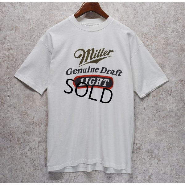 画像1: 【~90's】【USA製】【ビンテージ】【Hanes】ヘインズ【Miller Genuine draft Light】白【Tシャツ】【サイズXL】 