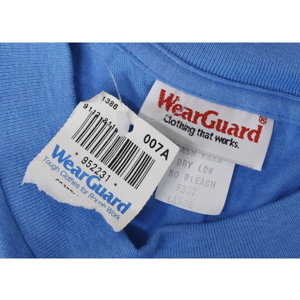 画像2:  デッドストック 90's【USA製】Wear Guard ウェアガード【ビンテージ】水色 胸ポケット 無地 【Tシャツ】【サイズＬ】 