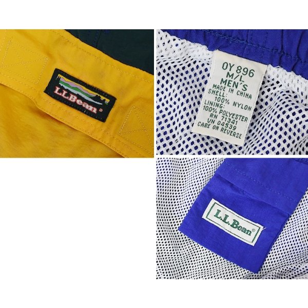 画像2: 【ビンテージ】【ＬＬビーン】【L.L.bean】【紺ｘ赤ｘ黄ｘ緑】クレイジーパターン【バギーズショーツ】【ナイロンショーツ】【Ｍ／Ｌ】 
