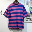 画像1: 〜90's USA製 ビンテージ【Eddie Bauer】【エディーバウアー】【青ｘ赤ピンク】【ボーダー】【Tシャツ】【サイズＬ】<br> (1)