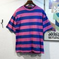 〜90's USA製 ビンテージ【Eddie Bauer】【エディーバウアー】【青ｘ赤ピンク】【ボーダー】【Tシャツ】【サイズＬ】 