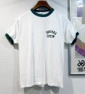 【70's】【USA製】【ビンテージ】【チャンピオン】【Champion】【BROOKS CREW】染み込みプリント【白ｘ緑】【リンガーTシャツ】【サイズL】 