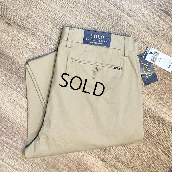 画像1: 【未使用品】ビンテージ【ラルフローレン】POLO RALPH LAUREN【カーキ】STRETCH STRAIGHT FIT【コットンパンツ】【33×32】 