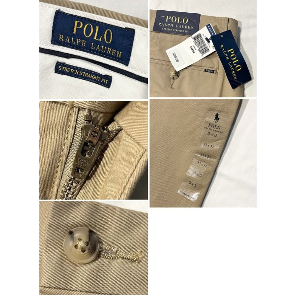 画像3: 【未使用品】ビンテージ【ラルフローレン】POLO RALPH LAUREN【カーキ】STRETCH STRAIGHT FIT【コットンパンツ】【33×32】 