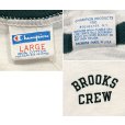 画像2: 【70's】【USA製】【ビンテージ】【チャンピオン】【Champion】【BROOKS CREW】染み込みプリント【白ｘ緑】【リンガーTシャツ】【サイズL】<br> (2)