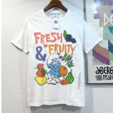 新品未使用  ビンテージ【FRUIT OF THE LOOM】フルーツオブザルーム【FRESH FRUITY】スマーフ【白】【 Tシャツ】【サイズS】 