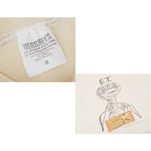 画像2: 【80's】【USA製】【ビンテージ】【HERSHEY's】ハーシーズ【ET】イーティー【ET Reese's pieces】【ベージュ】【Tシャツ】【サイズM】 