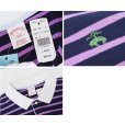 画像2: 【デッドストック】新品未使用【ブルックスブラザーズ】Brooks Brothers【胸ロゴ入り】【コットン】【紺×紫ボーダー】【ポロシャツ】【サイズL】<br> (2)
