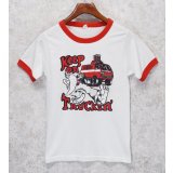 80's【USA製】ビンテージ【SCREEN STARS】スクリーンスターズ【白×赤リンガー】【Keep on Truckin】リンガーT【Tシャツ】【サイズＳ】 