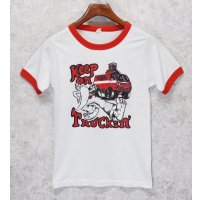 80's【USA製】ビンテージ【SCREEN STARS】スクリーンスターズ【白×赤リンガー】【Keep on Truckin】リンガーT【Tシャツ】【サイズＳ】 