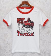 80's【USA製】ビンテージ【SCREEN STARS】スクリーンスターズ【白×赤リンガー】【Keep on Truckin】リンガーT【Tシャツ】【サイズＳ】 
