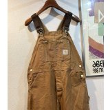 90's【USA製】【ビンテージ】【カーハート】【ライトブラウン】【ダブルニー】【オーバーオール】36X30 