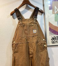 90's【USA製】【ビンテージ】【カーハート】【ライトブラウン】【ダブルニー】【オーバーオール】36X30 