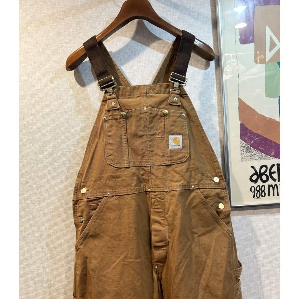 画像1: 90's【USA製】【ビンテージ】【カーハート】【ライトブラウン】【ダブルニー】【オーバーオール】36X30 